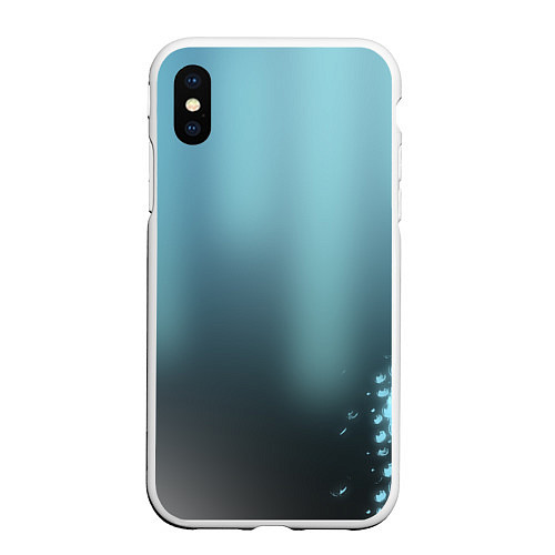 Чехол iPhone XS Max матовый Водяные свечения / 3D-Белый – фото 1