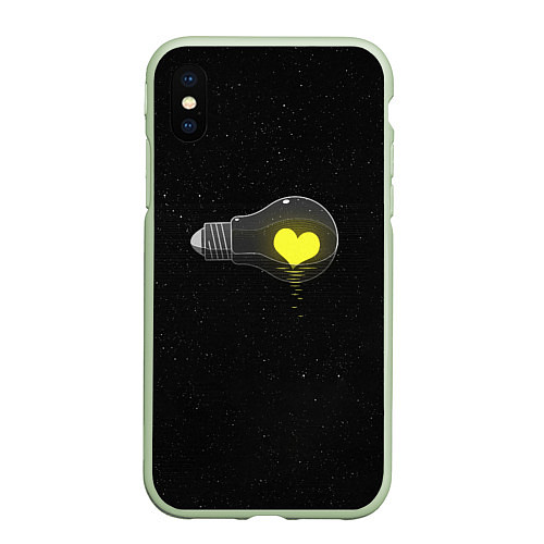 Чехол iPhone XS Max матовый Сердце в лампе / 3D-Салатовый – фото 1