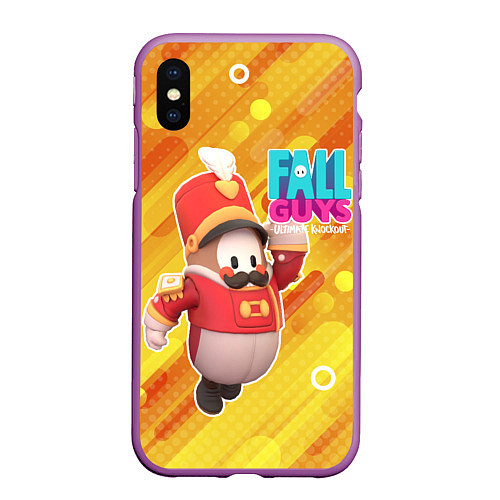 Чехол iPhone XS Max матовый FALL GUYS Щелкунчик / 3D-Фиолетовый – фото 1