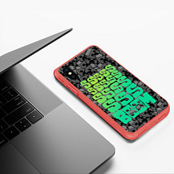 Чехол iPhone XS Max матовый МАЙНКРАФТ MINECRAFT, цвет: 3D-красный — фото 2