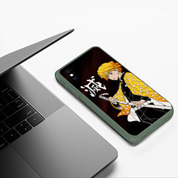 Чехол iPhone XS Max матовый КЛИНОК РАССЕКАЮЩИЙ ДЕМОНОВ, цвет: 3D-темно-зеленый — фото 2
