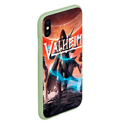 Чехол iPhone XS Max матовый Valheim, цвет: 3D-салатовый — фото 2