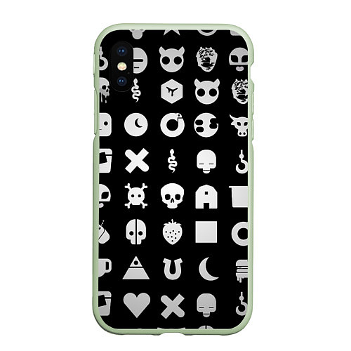 Чехол iPhone XS Max матовый Любовь смерть и роботы / 3D-Салатовый – фото 1