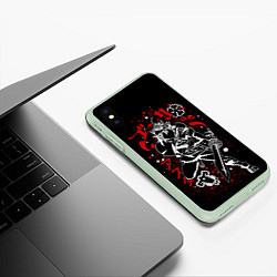 Чехол iPhone XS Max матовый ЧЁРНЫЙ КЛЕВЕР, АСТА, цвет: 3D-салатовый — фото 2