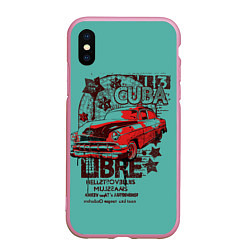 Чехол iPhone XS Max матовый CUBA CAR, цвет: 3D-розовый