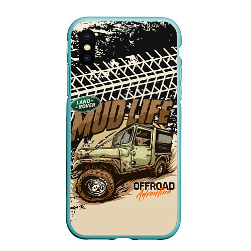 Чехол iPhone XS Max матовый LAND ROVER / 3D-Мятный – фото 1