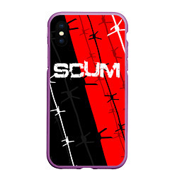 Чехол iPhone XS Max матовый SCUM, цвет: 3D-фиолетовый