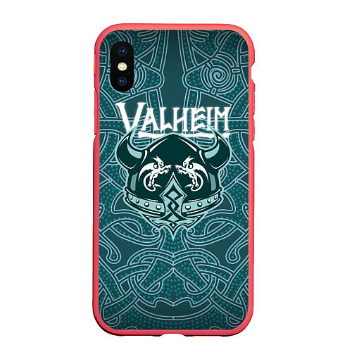 Чехол iPhone XS Max матовый Valheim / 3D-Красный – фото 1