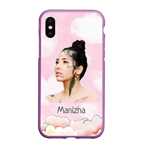 Чехол iPhone XS Max матовый Манижа Manizha / 3D-Фиолетовый – фото 1