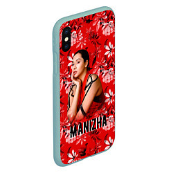 Чехол iPhone XS Max матовый Манижа Manizha, цвет: 3D-мятный — фото 2