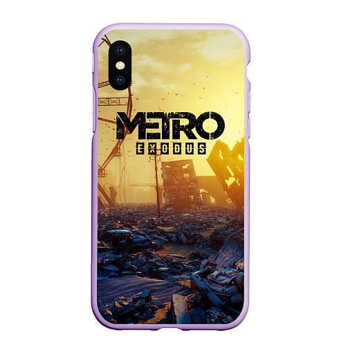 Чехол iPhone XS Max матовый Metro Exodus / 3D-Сиреневый – фото 1