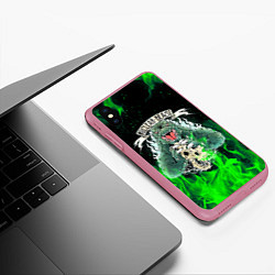 Чехол iPhone XS Max матовый GODZILLA ГОДЗИЛЛА, цвет: 3D-малиновый — фото 2