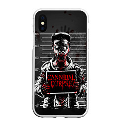 Чехол iPhone XS Max матовый Cannibal Corpse, цвет: 3D-белый