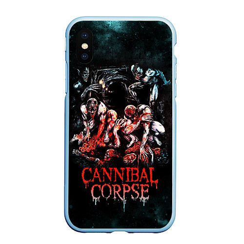 Чехол iPhone XS Max матовый Cannibal Corpse / 3D-Голубой – фото 1