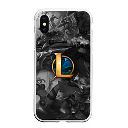 Чехол iPhone XS Max матовый League of Legends Black&White, цвет: 3D-белый