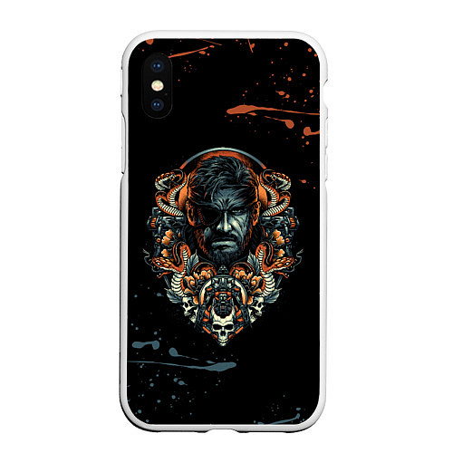 Чехол iPhone XS Max матовый METAL GEAR SOLID SNAKE / 3D-Белый – фото 1