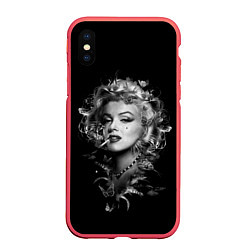 Чехол iPhone XS Max матовый МЭРИЛИН, цвет: 3D-красный