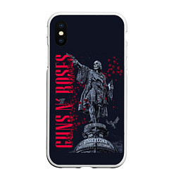 Чехол iPhone XS Max матовый GUNS-N-ROSES, цвет: 3D-белый