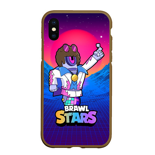 Чехол iPhone XS Max матовый STU DISCO СТУ Brawl Stars / 3D-Коричневый – фото 1