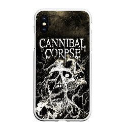 Чехол iPhone XS Max матовый Cannibal Corpse, цвет: 3D-белый