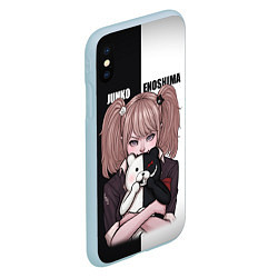 Чехол iPhone XS Max матовый MONOKUMA JUNKO, цвет: 3D-голубой — фото 2