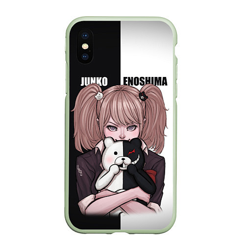 Чехол iPhone XS Max матовый MONOKUMA JUNKO / 3D-Салатовый – фото 1