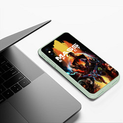 Чехол iPhone XS Max матовый Mass effect, цвет: 3D-салатовый — фото 2