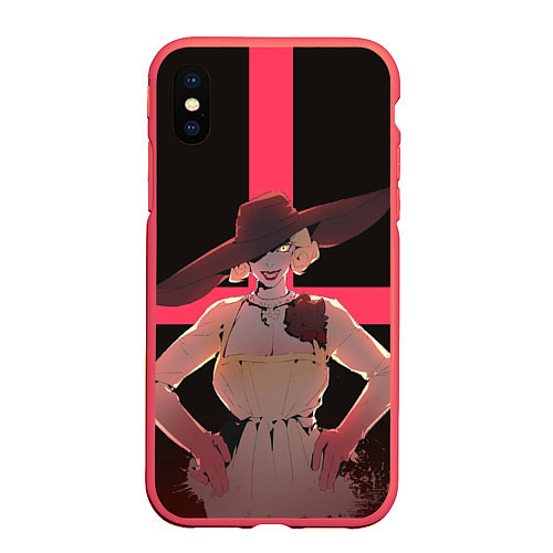 Чехол iPhone XS Max матовый Lady vampire / 3D-Красный – фото 1