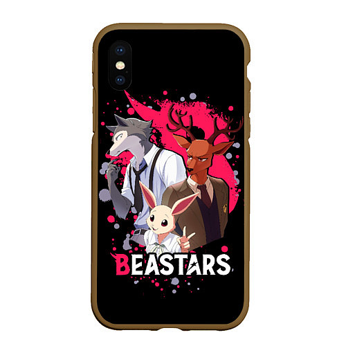 Чехол iPhone XS Max матовый BEASTARS Легоши, Луи и Хару / 3D-Коричневый – фото 1