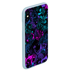 Чехол iPhone XS Max матовый Neon Ahegao, цвет: 3D-голубой — фото 2