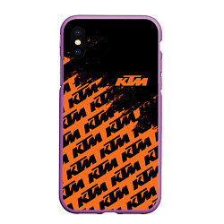 Чехол iPhone XS Max матовый KTM КТМ, цвет: 3D-фиолетовый