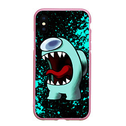 Чехол iPhone XS Max матовый AMONG US АМОНГ АС, цвет: 3D-розовый