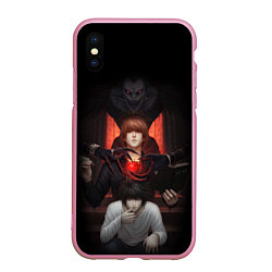 Чехол iPhone XS Max матовый DEATH NOTE ТЕТРАДЬ СМЕРТИ, цвет: 3D-розовый