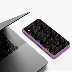 Чехол iPhone XS Max матовый Следы шин велосипеда, цвет: 3D-фиолетовый — фото 2