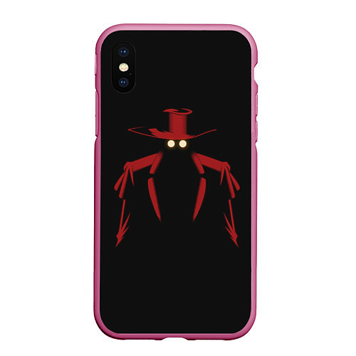 Чехол iPhone XS Max матовый Alucard / 3D-Малиновый – фото 1