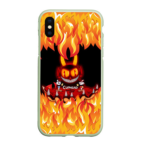 Чехол iPhone XS Max матовый CUPHEAD DEVIL / 3D-Салатовый – фото 1