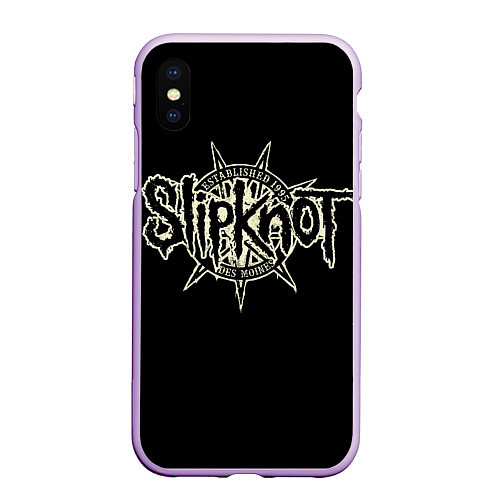 Чехол iPhone XS Max матовый Slipknot 1995 / 3D-Сиреневый – фото 1