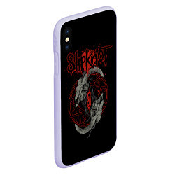 Чехол iPhone XS Max матовый Slipknot Черепа, цвет: 3D-светло-сиреневый — фото 2