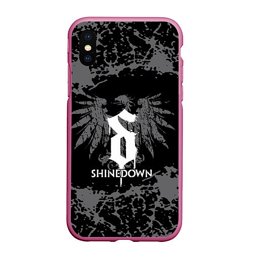 Чехол iPhone XS Max матовый Shinedown / 3D-Малиновый – фото 1