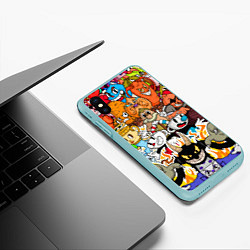 Чехол iPhone XS Max матовый CUPHEAD, цвет: 3D-мятный — фото 2