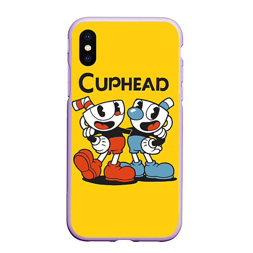 Чехол iPhone XS Max матовый CUPHEAD / 3D-Сиреневый – фото 1