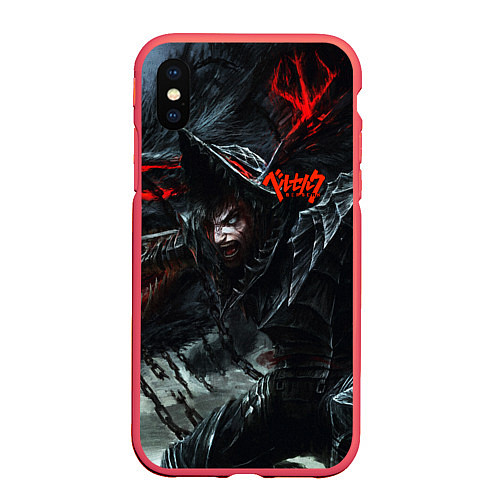 Чехол iPhone XS Max матовый BERSERK БЕРСЕРК / 3D-Красный – фото 1