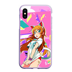 Чехол iPhone XS Max матовый Kirino Kousaka, цвет: 3D-светло-сиреневый