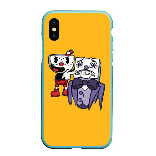 Чехол iPhone XS Max матовый CUPHEAD / 3D-Мятный – фото 1