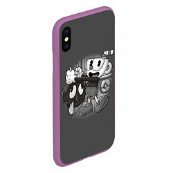 Чехол iPhone XS Max матовый CUPHEAD, цвет: 3D-фиолетовый — фото 2