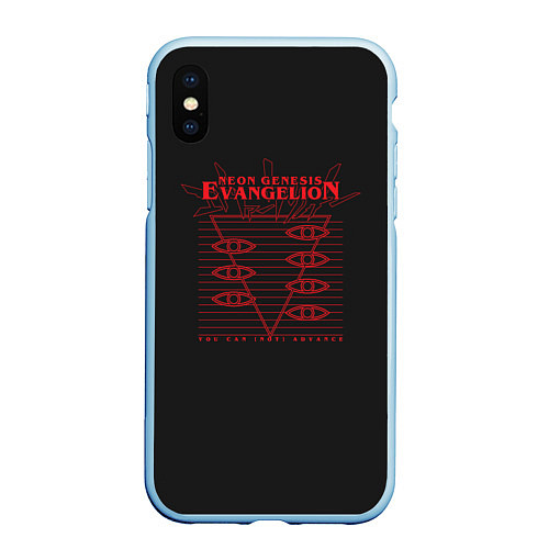 Чехол iPhone XS Max матовый Evangelion Neon Genesis / 3D-Голубой – фото 1