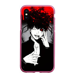 Чехол iPhone XS Max матовый ТОКИЙСКИЙ ГУЛЬ TOKYO GHOUL, цвет: 3D-малиновый