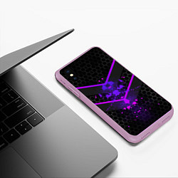 Чехол iPhone XS Max матовый Ултрофиолеовый угол 3D, цвет: 3D-сиреневый — фото 2
