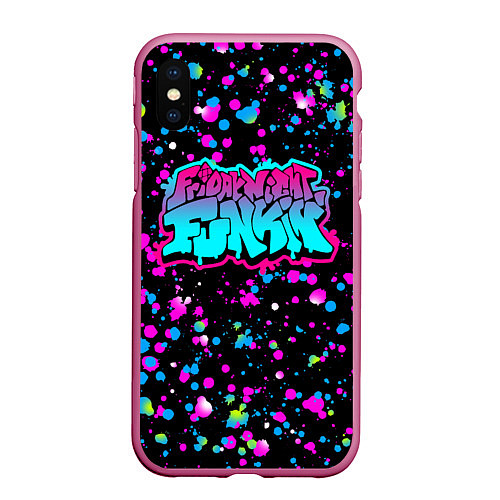 Чехол iPhone XS Max матовый FRIDAY NIGHT FUNKIN NEON / 3D-Малиновый – фото 1