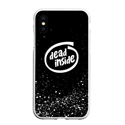 Чехол iPhone XS Max матовый DEAD INSIDE / 3D-Белый – фото 1